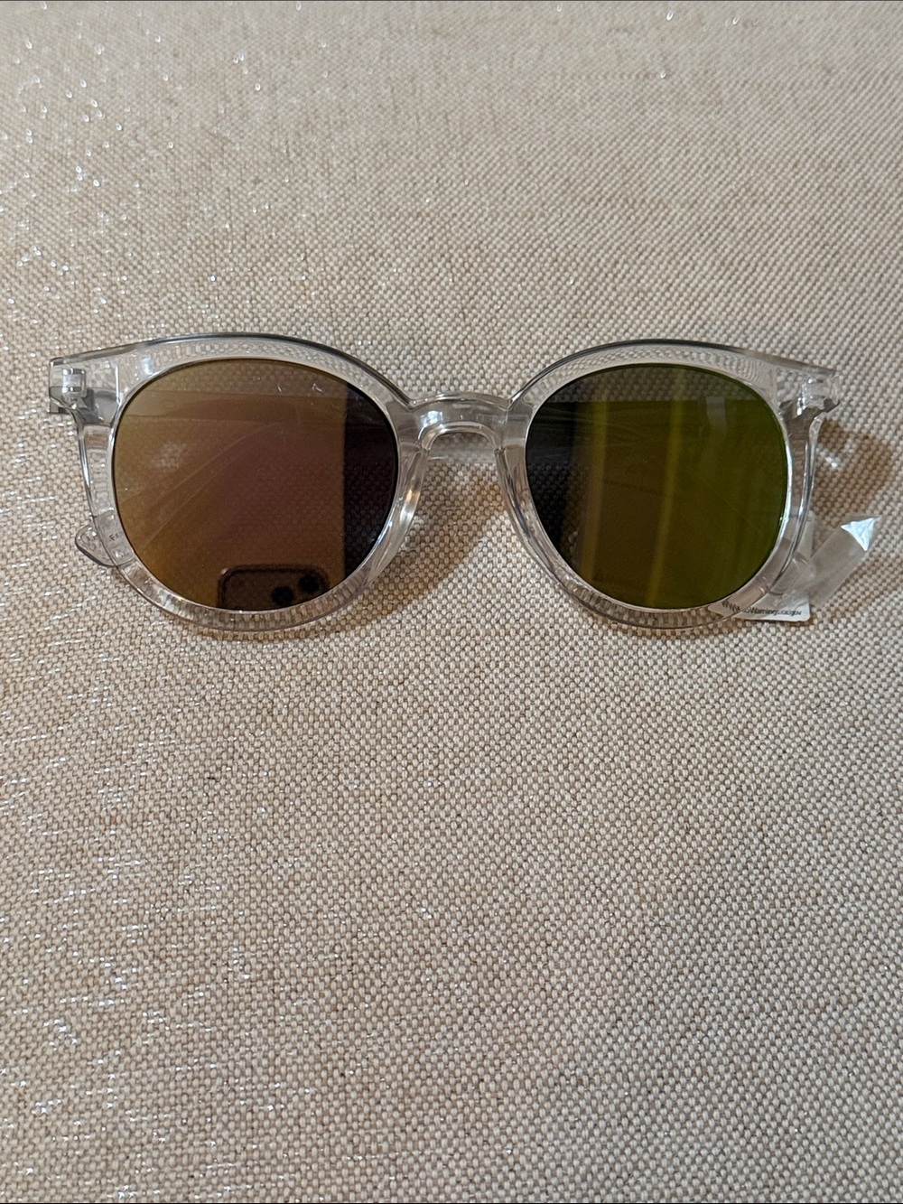 Oscar de la Renta Clear Frame Sunglasses with Brown and Green Lenses